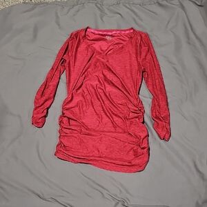 Maurices Red Long Sleeve V-Neck Top